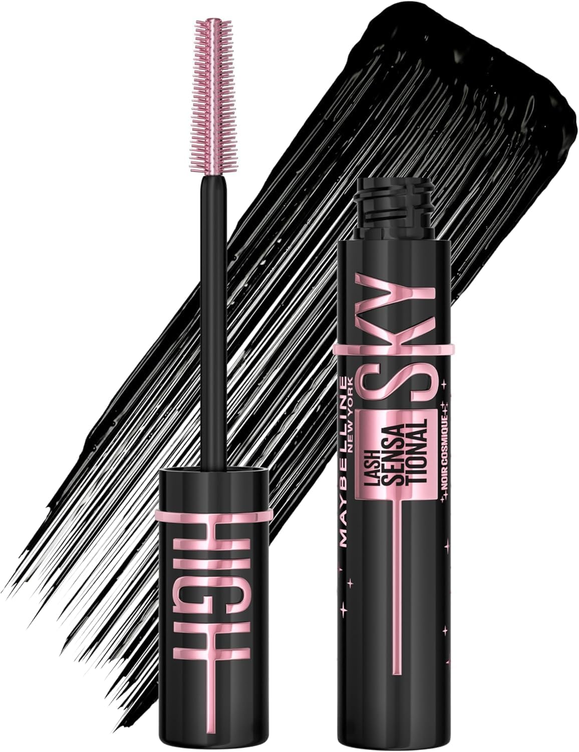 Maybelline New York Lash Sensational Sky High Washable Mascara Makeup, Volumizing, Lengthening, Defining, Curling, Multiplying, Buildable Formula, Cosmic Black
