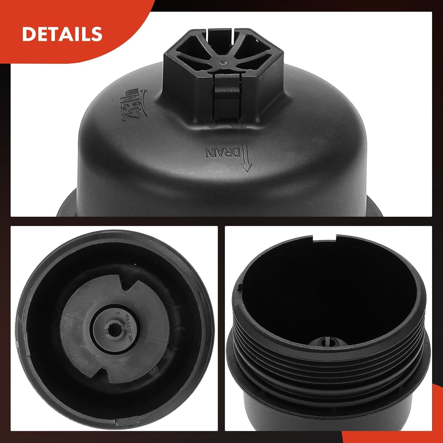 A-Premium Oil Filter Housing Cap Assembly Compatible with Jeep Renegade 2015-2018 & Dodge Dart 2013-2016 & Fiat 500 2012-2019, 500X 2016-2018, 500L 2014-2020, 124 Spider 2017-2020, 1.4L