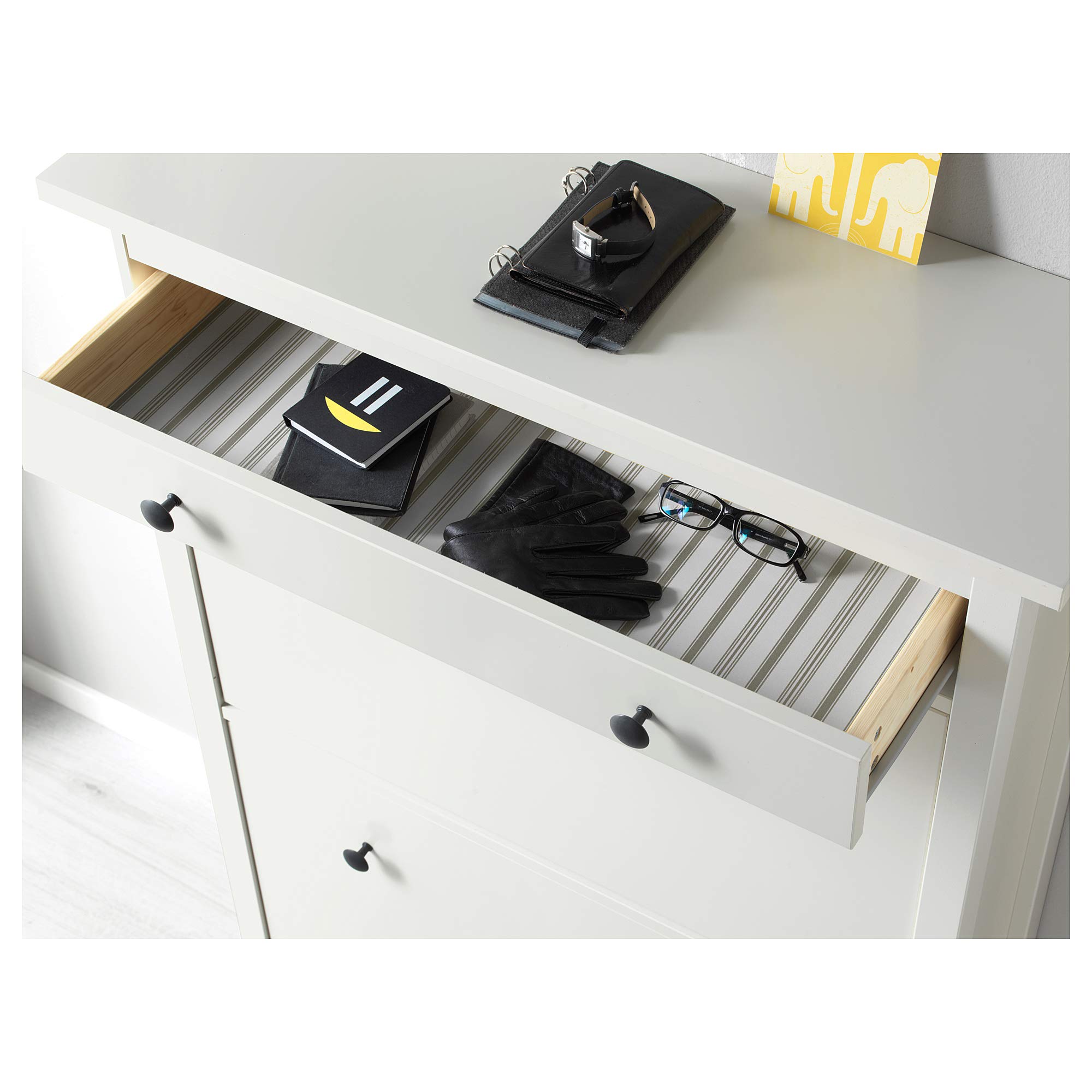 IKEA HEMNES Shoe Rack with 2 Compartments, 89 x 30 x 127 cm, White 