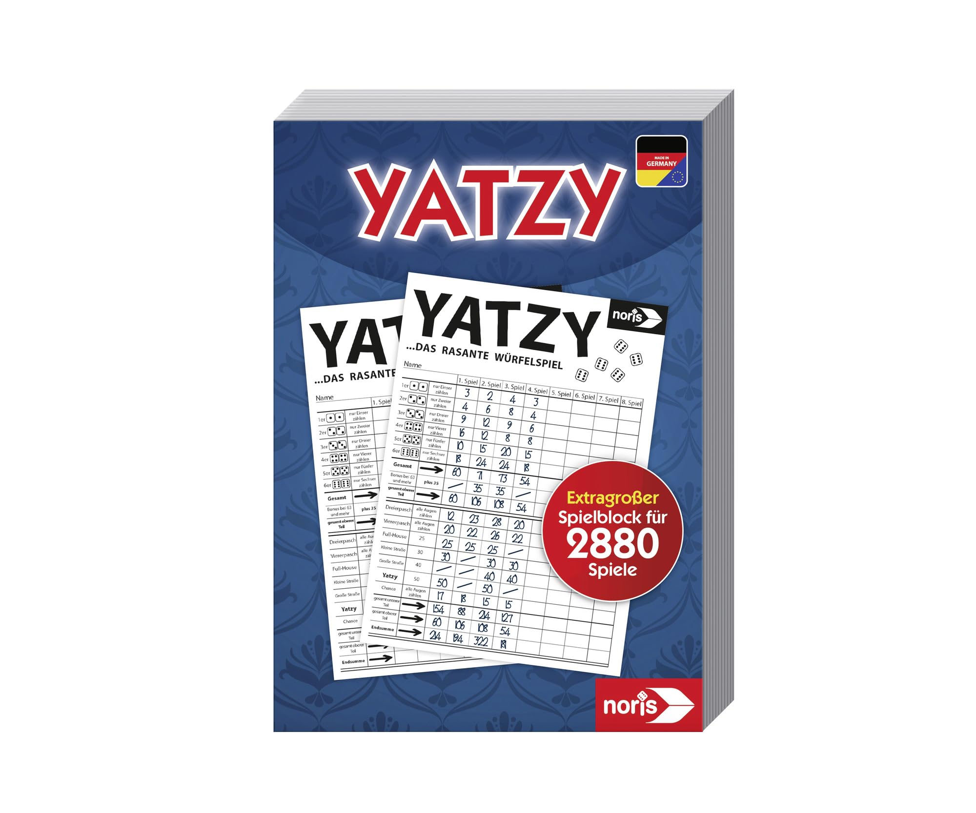 Noris 606194320 - Yatzy Play Pad in Maxi Format 14.5 x 20.7 cm
