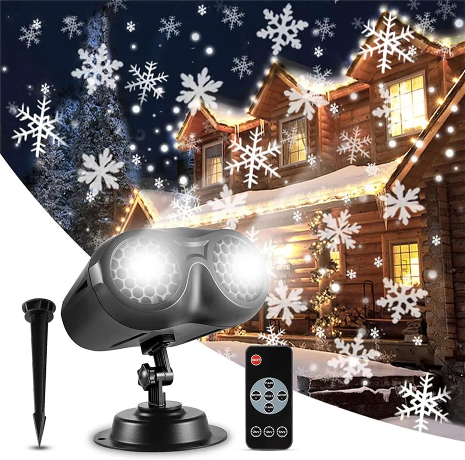 Proiettore di luci a LED natalizie, proiettore di fiocchi di neve natalizi, luce for esterni con fiocchi di neve