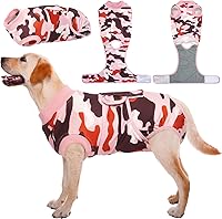 Vista 13 de Kuoser - Traje de recuperación posterior a la cirugía para perros y gatos, camisa profesional de recuperación de mascotas para vendaje de heridas