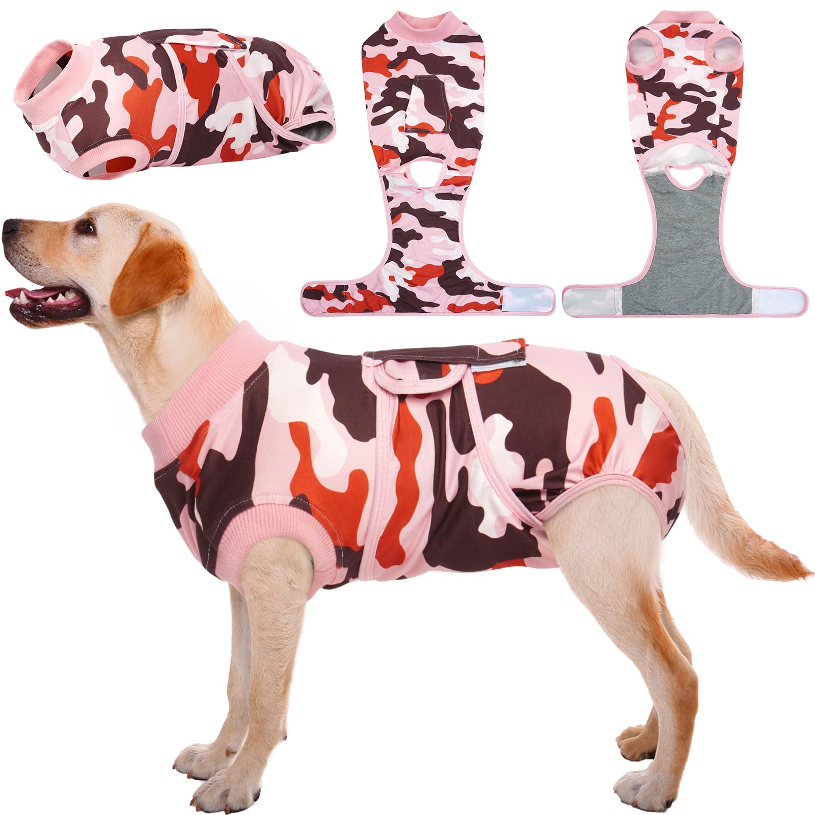 Photo 1 of Kuoser Recovery Suit for Dogs Cats After Surgery, Professional Pet Recovery Shirt Dog Abdominal Wounds Bandages, Substitute E-Collar & Cone,Prevent Licking Dog Onesies Pet Surgery Recovery Suit