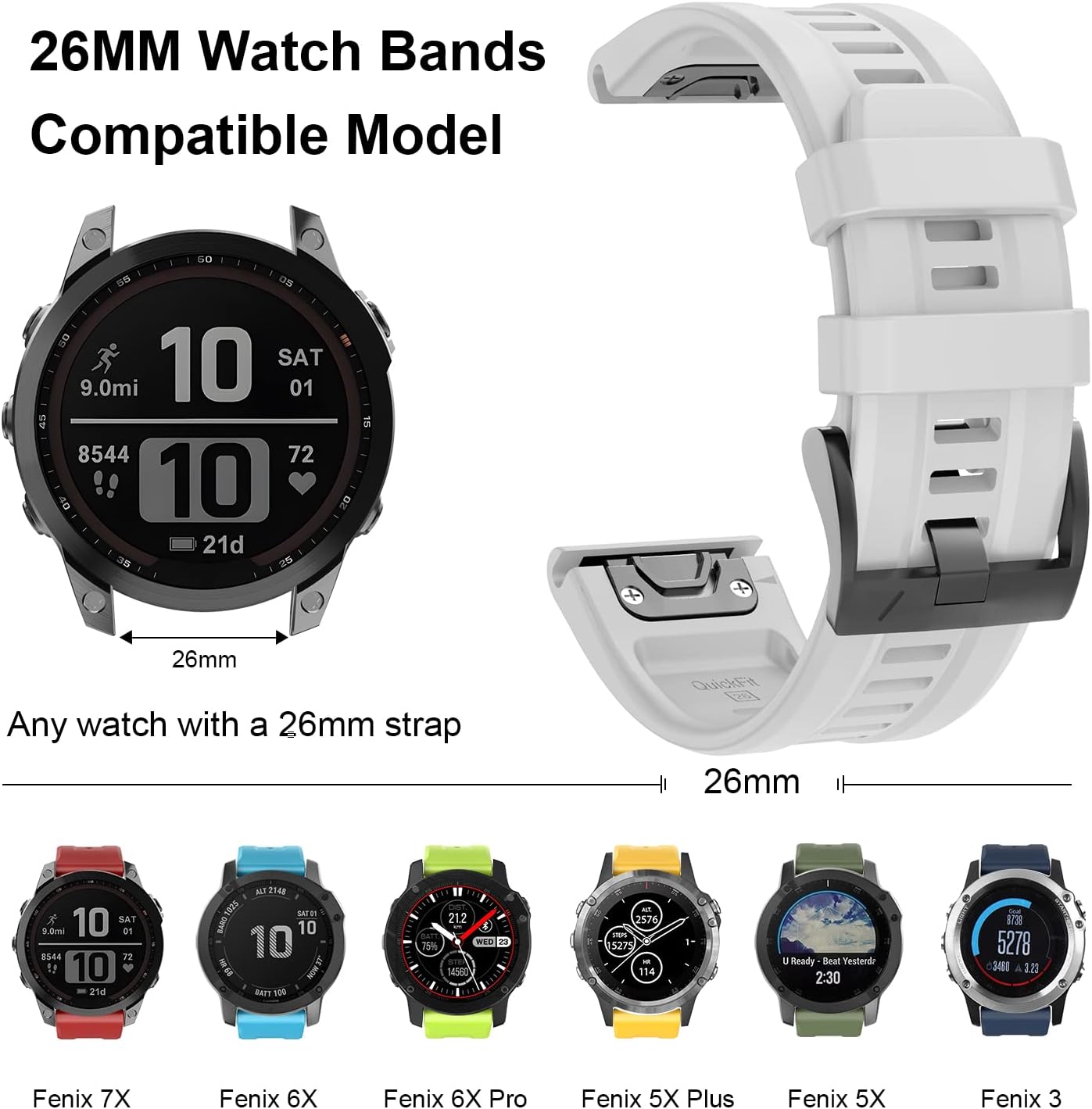 OVERSTEP Compatible for Garmin Fenix 7X Strap - Image 3