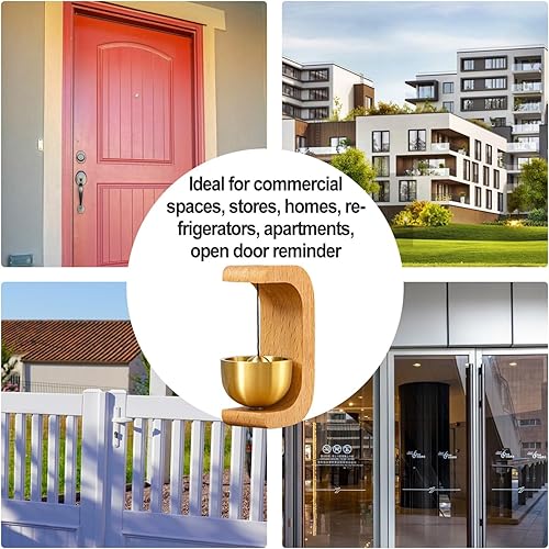 Miniatura 4 de Shop-keepers - Campana para apertura de puerta, 2 unidades, campanas magnéticas, campanillas de timbre con campana de latón, pequeña en forma de C,