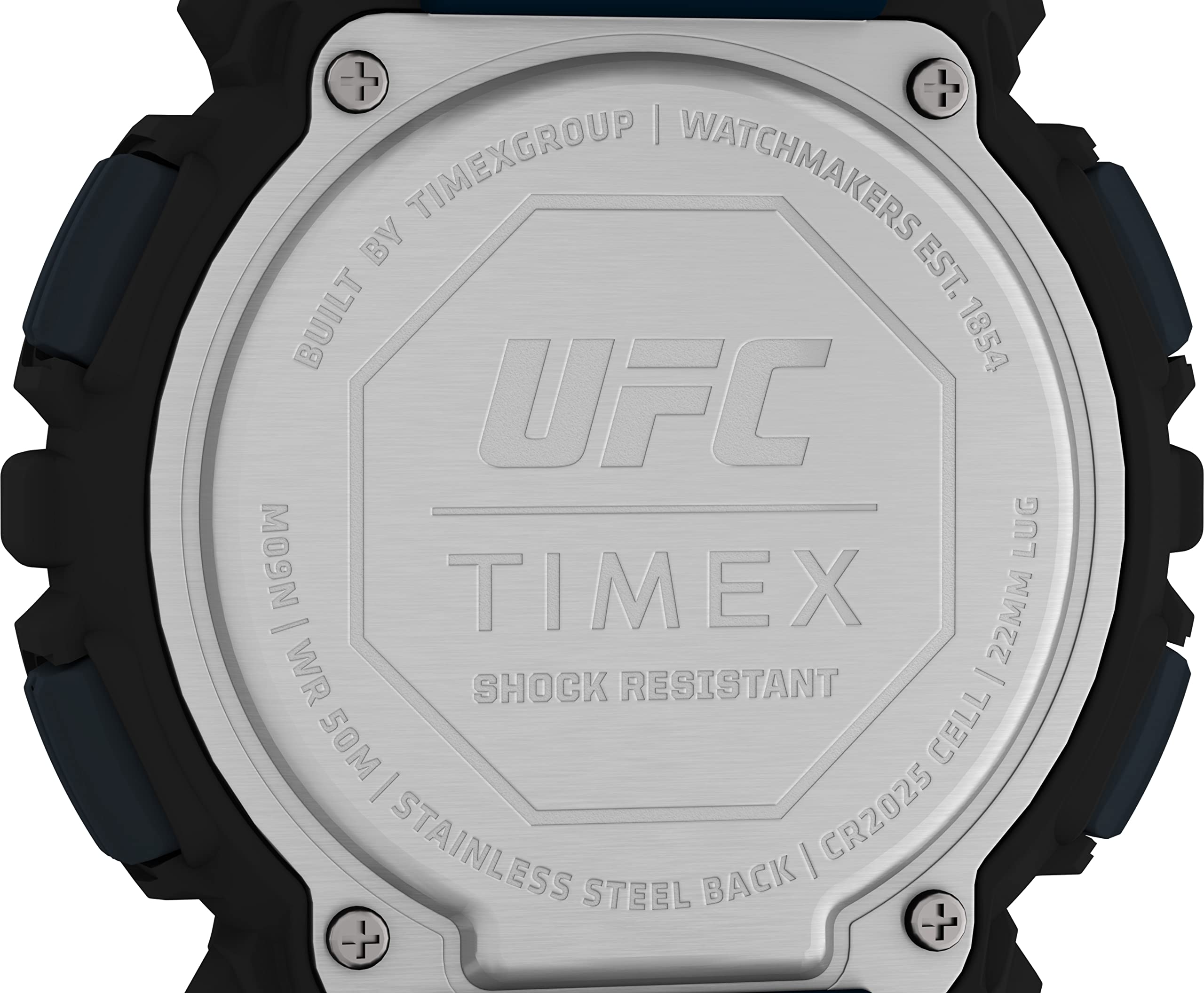 Timex UFC TW5M53400 męski zegarek z czarnym paskiem z żywicy 50 mm, Czarny, Pasek.