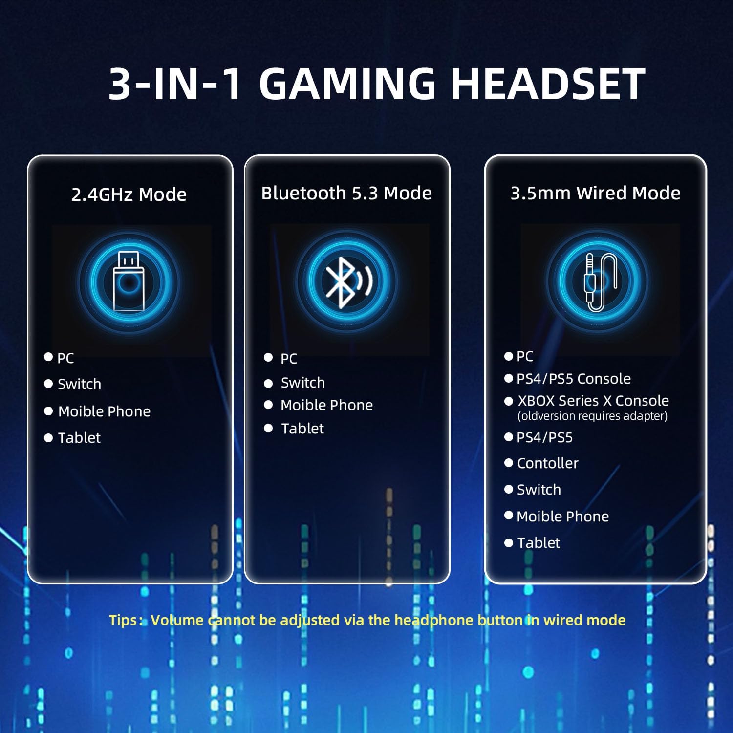 ATTACK SHARK L80PRO Wireless Gaming Headset Lightseed Tech-Built-in&Detachable Dual Microphone-Lightweight Headphone with Tri-Mode(2.4GHz USB C&A Dongle/BT/Wired)-for PC Mac Switch Win-Black