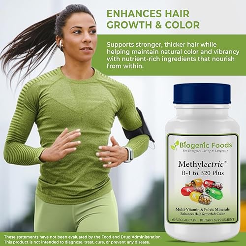 Miniatura 5 de Biogenic Foods Complejo B-50 Metilectric - B1 metilado - B20 multivitamínico y minerales fúlvicos, cápsulas vegetales