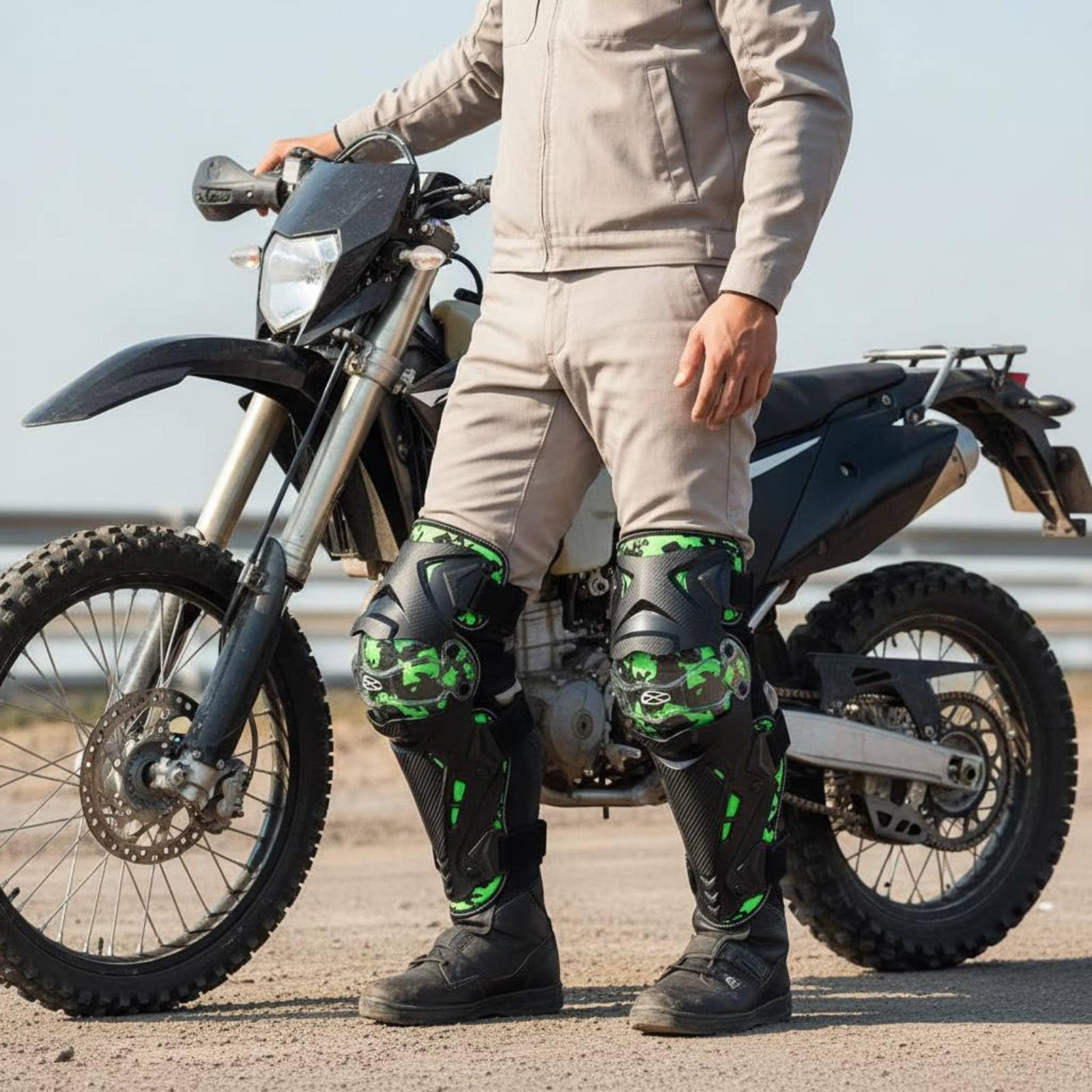 2 Piezas Rodilleras de Motocicleta Anticaídas Rodilleras de Motocross Uso en Multiestacional Protector Articulación Rígido para Hombres, Mujeres, Rojo, Talla Única