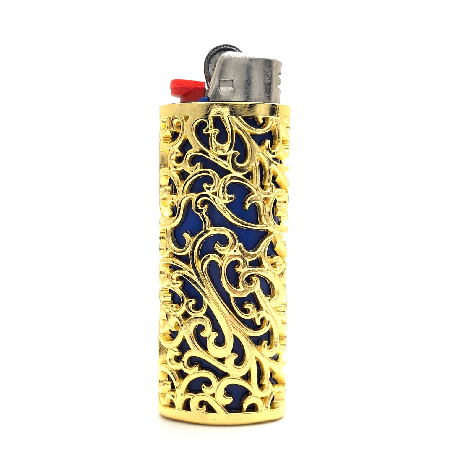 Thick Lighter Case Cover Holder Sleeve Pouches Metal Hollow Flower Design for BIC Full Size Lighter J6