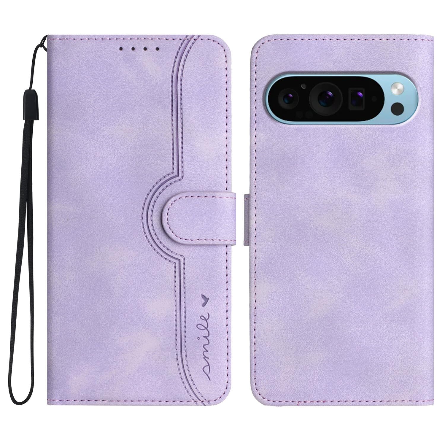 Housse magnétique Google Pixel 7 Pro violette antichoc en cuir - 7