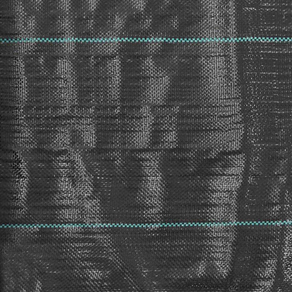 Folia ochronna na chwasty i korzenie, PP, 2 x 150 m, czarna, odporna na działanie promieni UV, odporna na rozdarcie bariera dla chwastów krajobrazu do efektywnej pielęgnacji roślin na