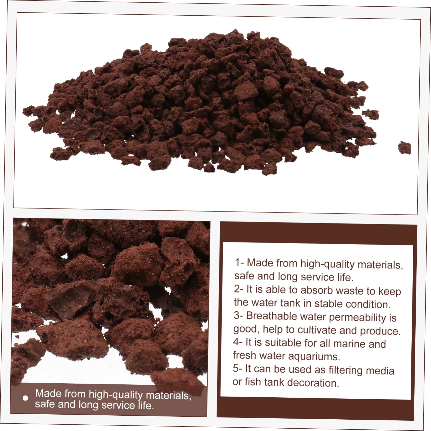 Gravier De Roche Volcanique pour Aquarium 500 G Habitat pour Aquarium Pierre De Récif Artificielle Paysage Naturel sans Danger pour Les Poissons