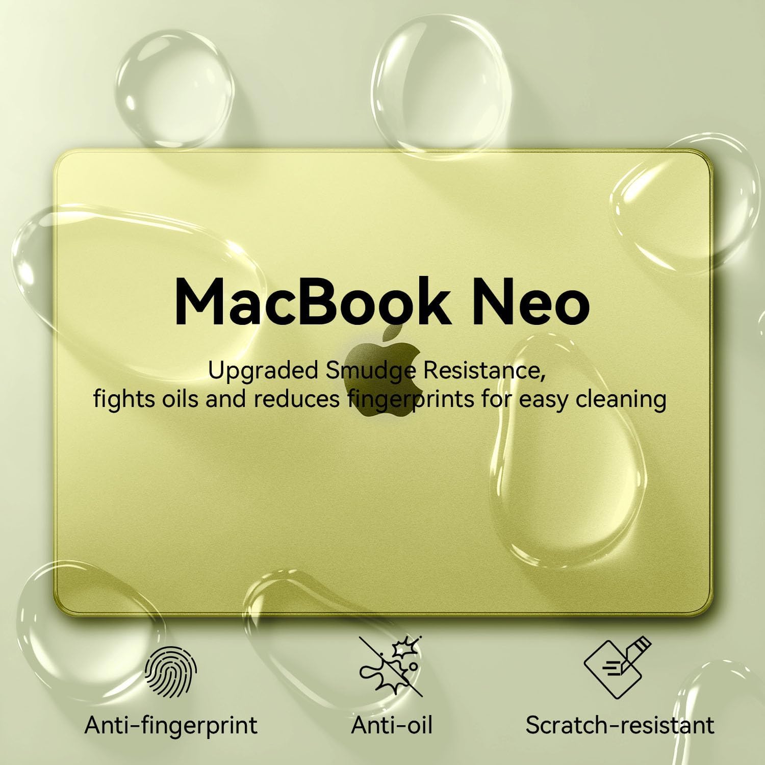EooCoo for MacBook Neo Case 13 inch 2026 Model A3404, 100% Match Official Color, Anti-Fingerprint & Scratch & Crack, Sturdy Protective Hard Shell Cover Laptop Accessories, Citrus Clear