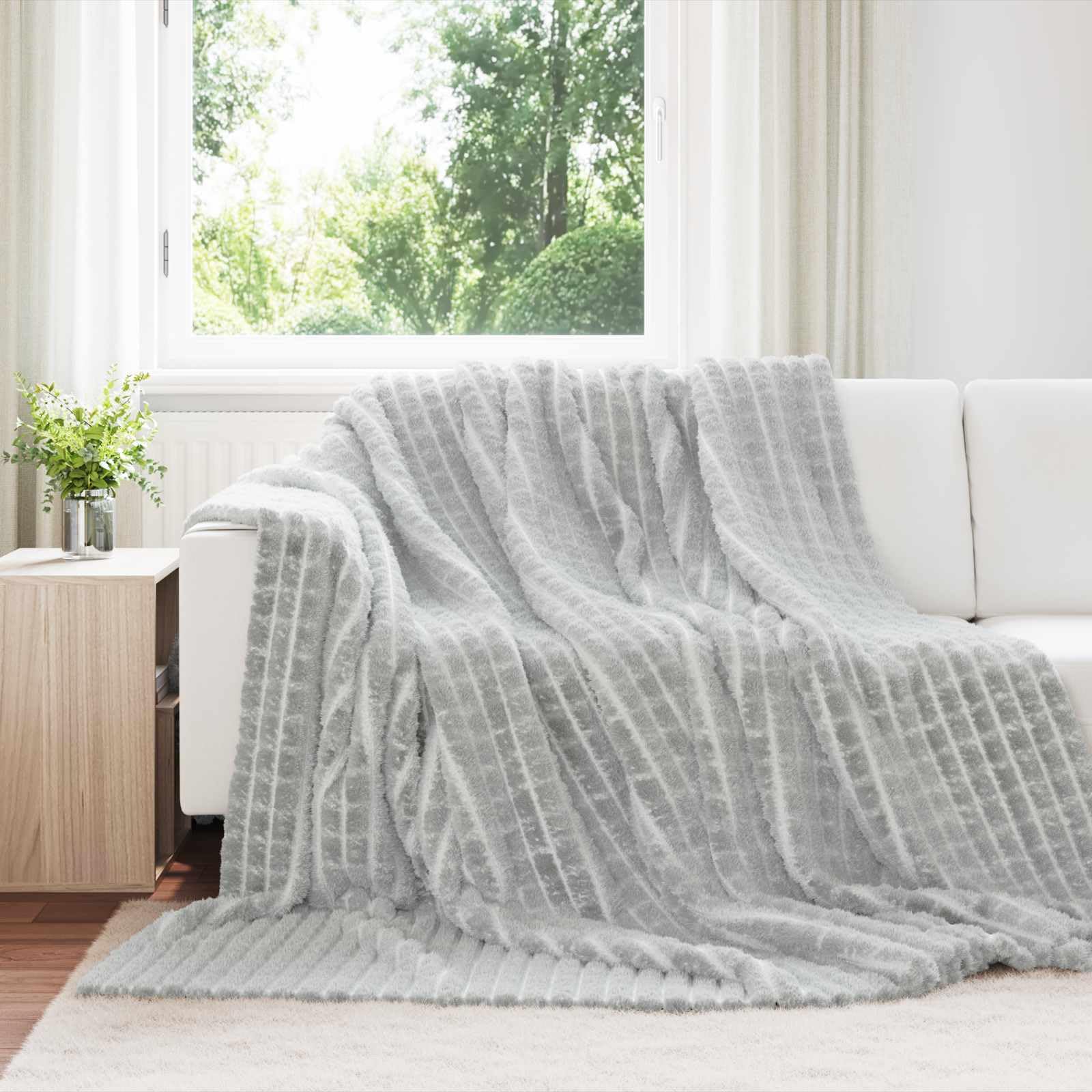 Manta gris 240 x 220 cm, de forro polar, manta a cuadros para sofá, dormitorio, salón, ligera, cálida, suave, transpirable, para camping, viajes, otoño y primavera