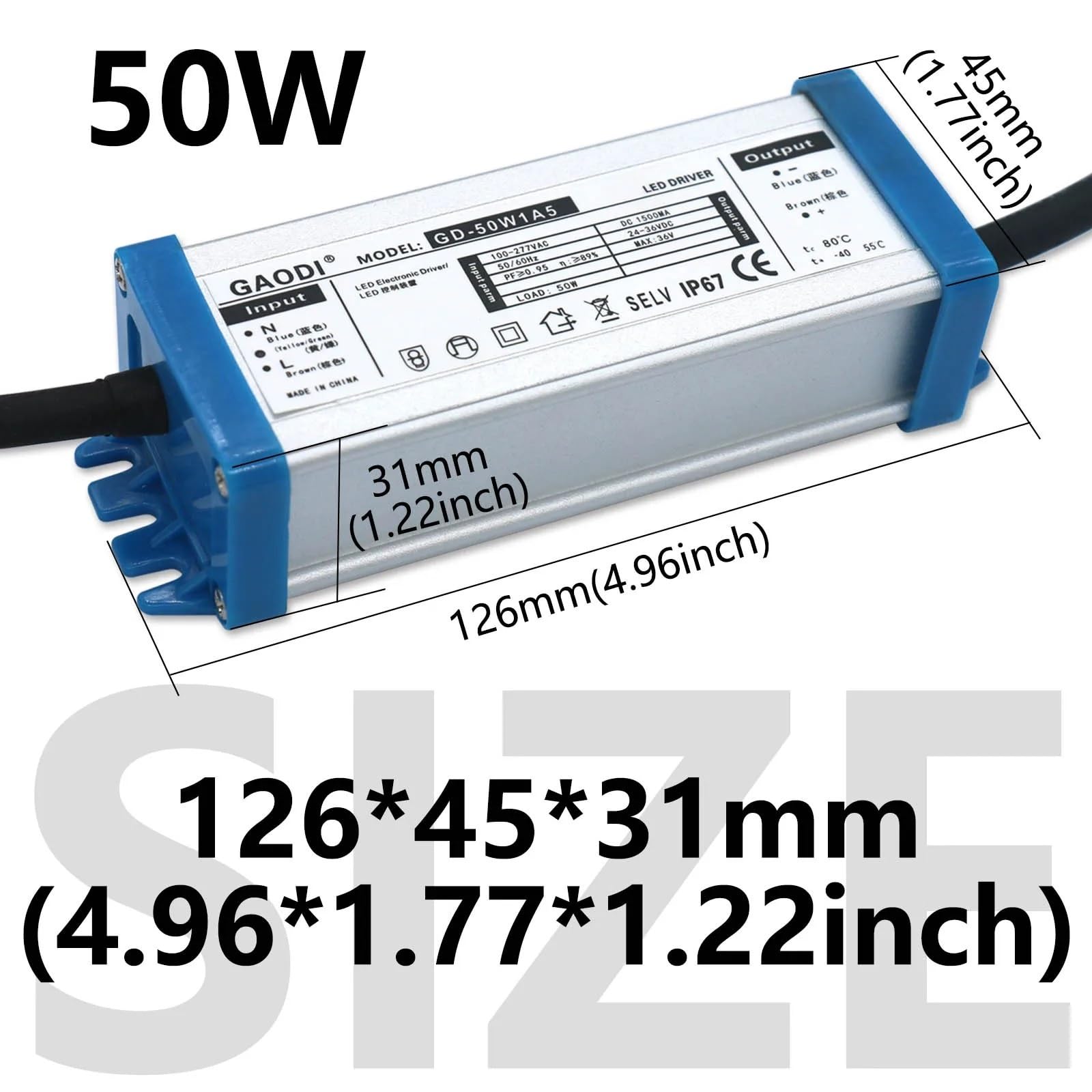 Wodoodporne oświetlenie AC 220 V do DC 24-36 V 50 W 100 W sterownik LED z przełączaniem prądu stałego 1500 mA 3000 mA zasilacz (100 W 3000 mA)