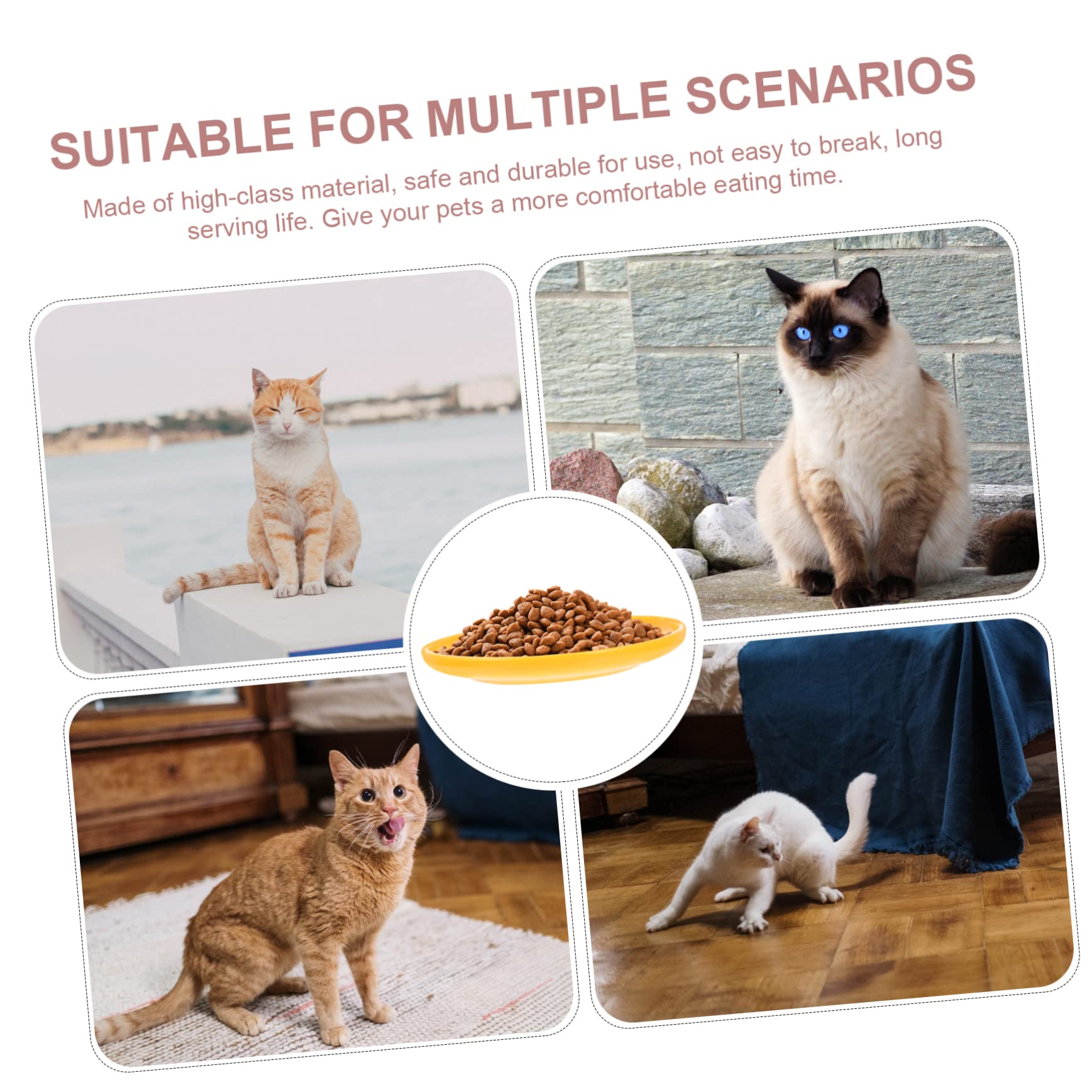 SUPVOX Ceramic Cat Bowl Pet Feeding Dish for Cats and Kittens Easy to Whisker Relief Design for Food and Water Stylish Home Decor