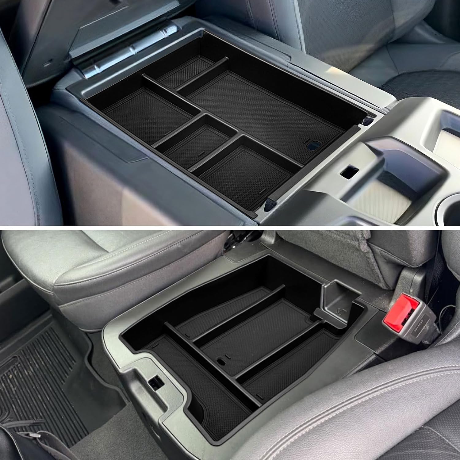 Zxiaochun Center Console Organizer Tray for 2019-2025 2026 Chevy Silverado/GMC Sierra 1500 & 2020-2026 Silverado/Sierra 2500HD 3500HD, Armrest Box Storage Tray (Split-Bench Folding Seat ONLY)-2PCS