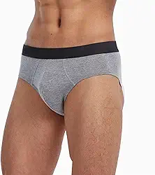 Battewa Roupa íntima masculina lavável à prova de vazamento para incontinência íntima masculina reutilizável absorvente de urina (Médio, cinza)