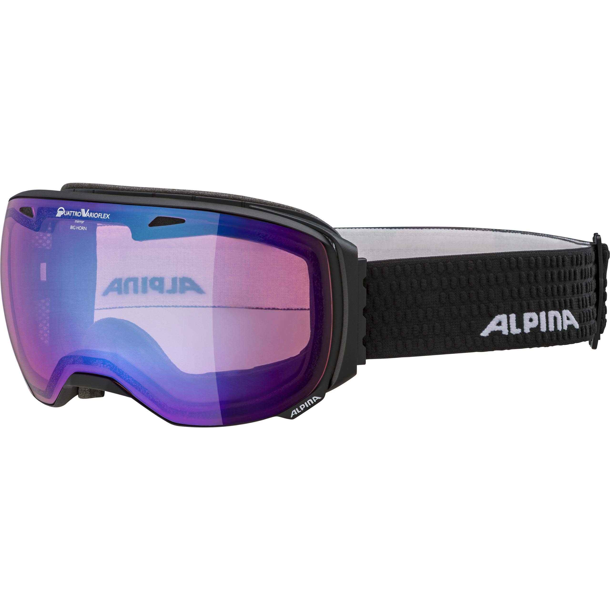 ALPINA Big Horn Q-Lite - Stylische Skibrille, Snowboard Brille für Männer und Frauen, kontrastverstärkende Scheiben für alle Bedingungen, beschlagfreie Sicht durch Fogstop, Zuverlässiger UV Schutz
