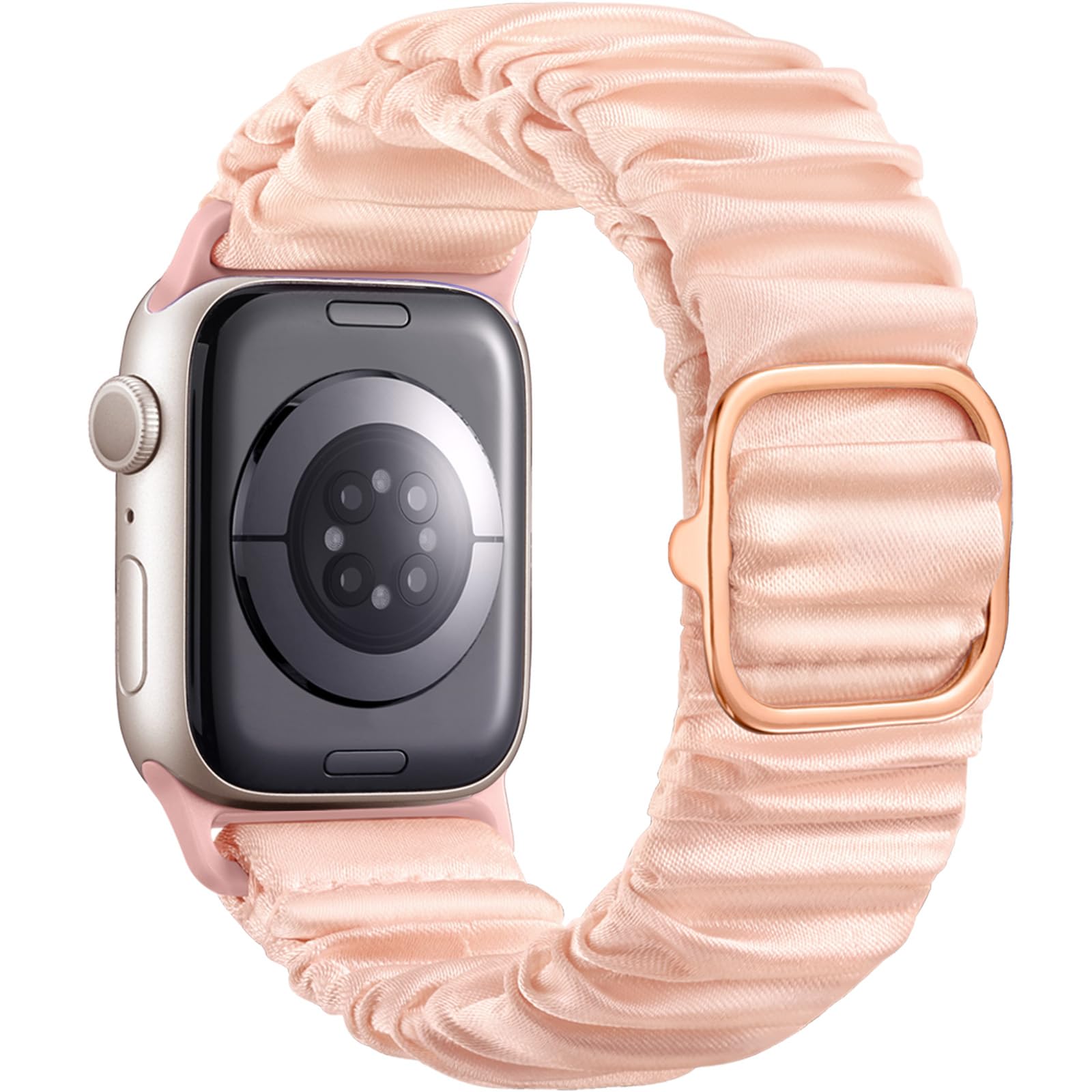 Omnillert Compatible for Apple Watch Bands Women 41mm 40mm 38mm 42mm Pink, Stylish Stretchy Band Waterproof Elastic Solo loop Strap Wristband for