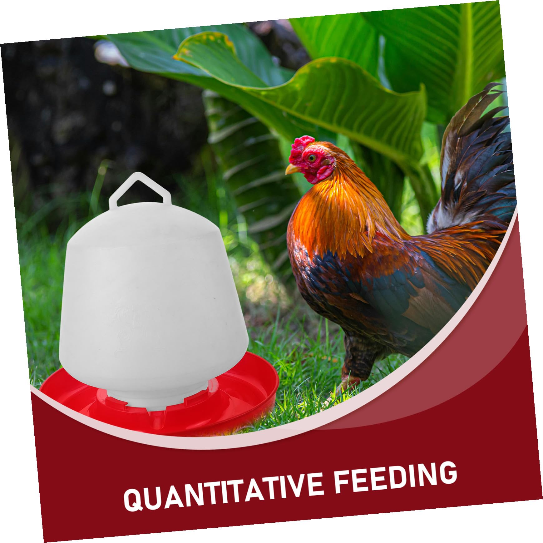 GALPADA Mangiatoia per Galline Portatile in Plastica Bianca Resistente alla Pressione Protezione Solare Design Creativo per Pollame e Piccioni Uso Esterno