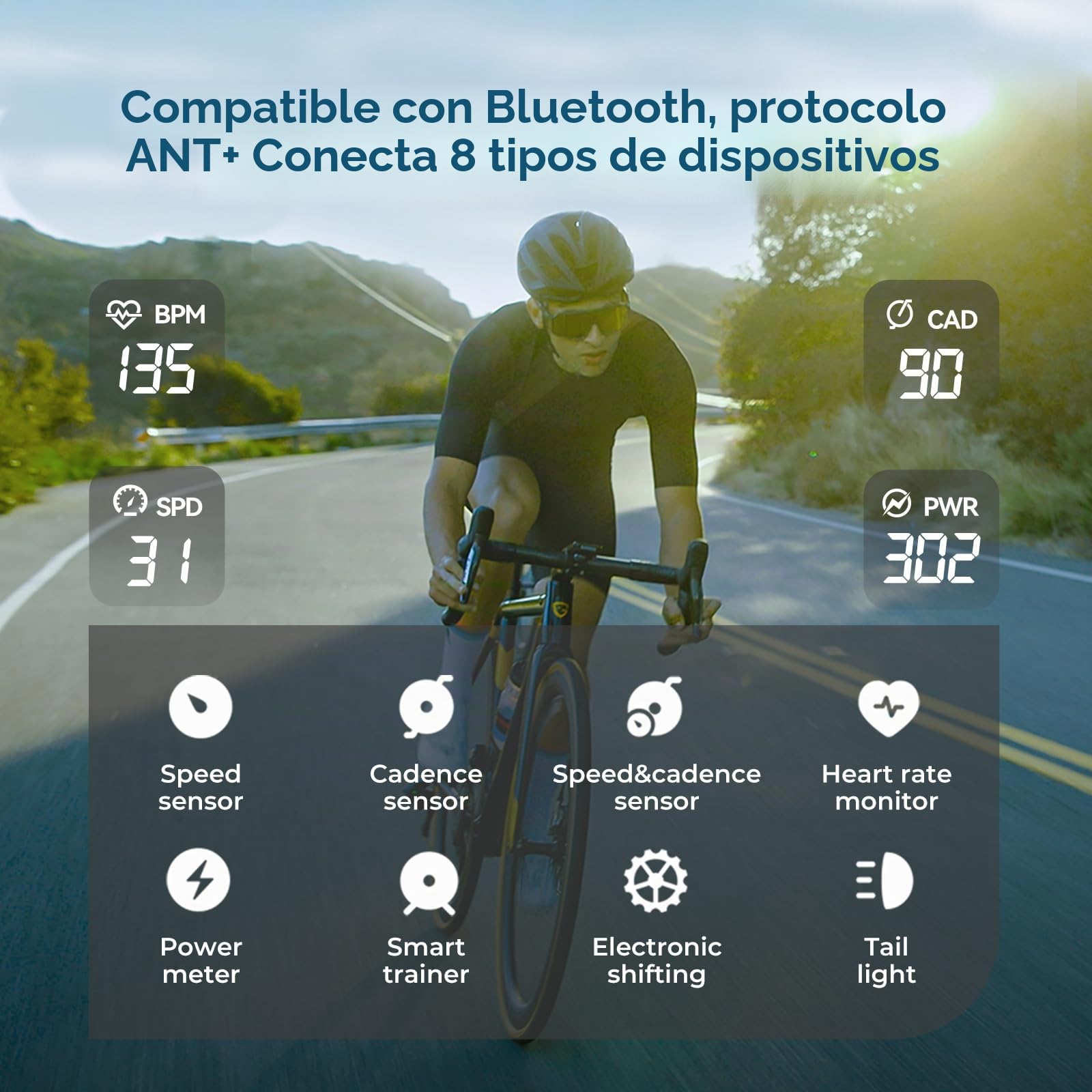 Ciclocomputador GPS GEOID CC600 con Soporte de Manillar extendido