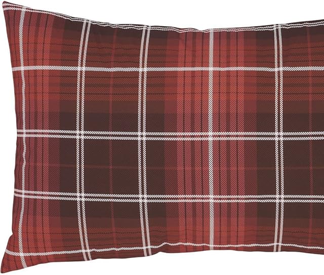 Catherine Lansfield Brushed Cotton Tartan Check Standard Pillowcase Pair Red