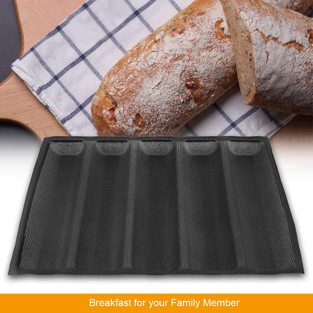Silikonowa patelnia do pieczenia chleba, nieprzywierająca podłużna forma 5 bochenek francuskiej bagietki taca do pieczenia chleb foremka na matę do żywności, przyrząd do pieczenia w kuchni