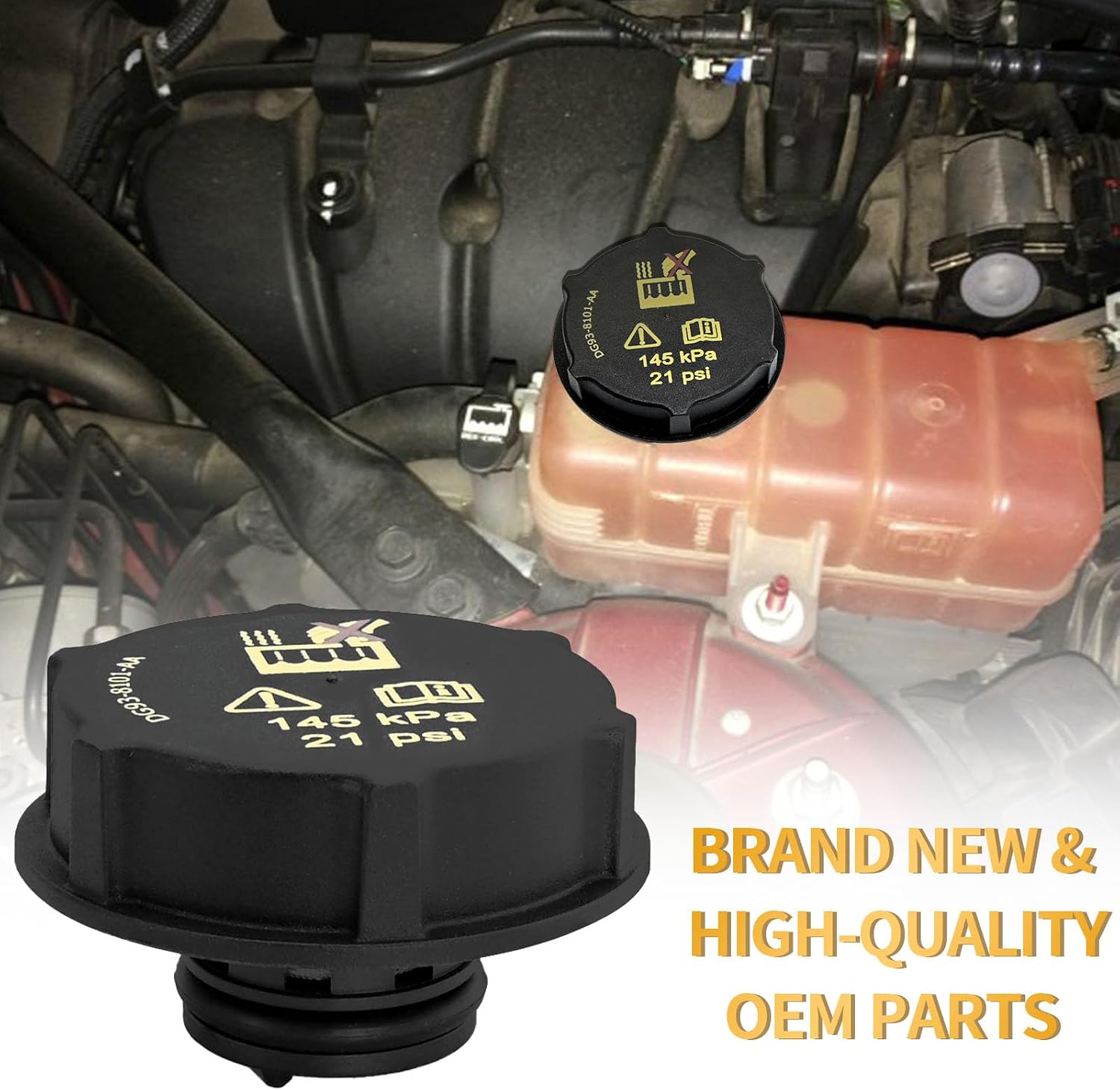 Radiator Cap Coolant Reservoir Cap Replacement for DG938101AA Compatible with Ford Focus Fiesta Mondeo Mustang Explorer
