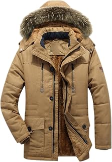 AYXQYZJP Men Outdoor Jackets Fleece Thick Warm Coats Hooded Windbreaker Parkas Casual Jacket Military Jackets Men