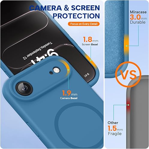 Miniatura 1401 de Miracase - Funda diseñada para iPhone 11 con protector de pantalla, funda de goma de silicona líquida, protección total contra caídas y a prueba