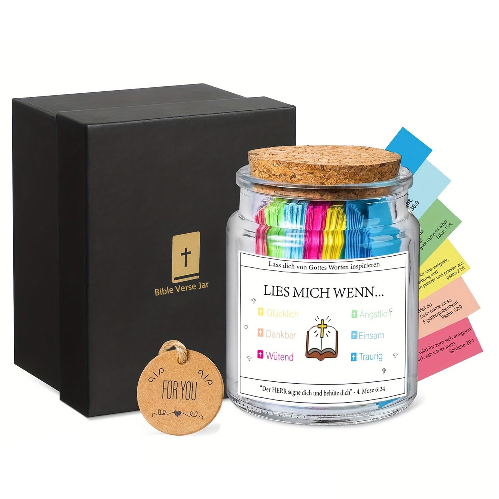 Decorative Glass Faith Jar with Prayer Note Bible Verses Spiritual Religious Ceremonies and Home Display Scripture Message Prayer Jar