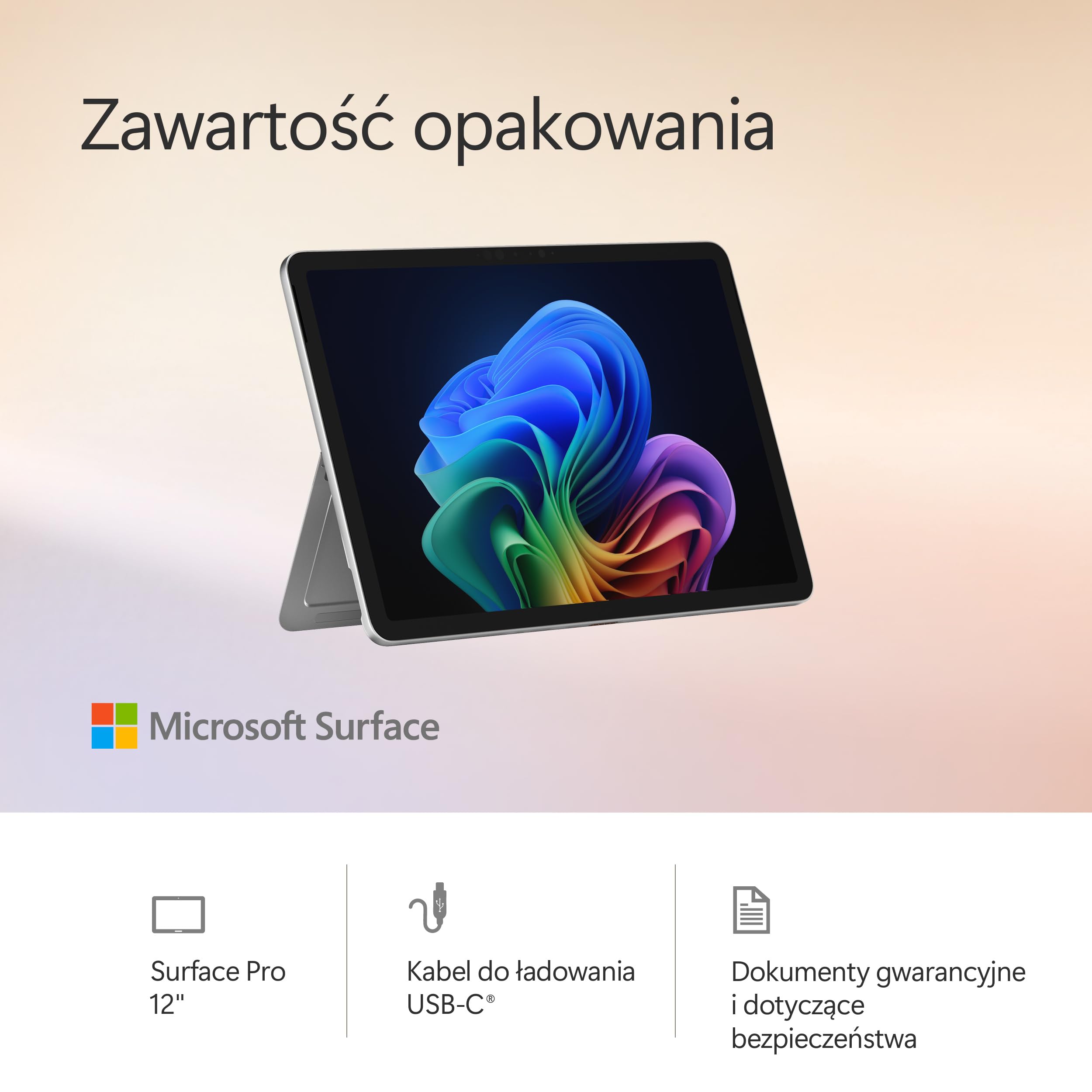 Microsoft Surface Pro | Copilot+ PC | 12-calowy ekran dotykowy LCD | Snapdragon® X Plus | 16 GB pamięci RAM | 256 GB SSD | Najnowszy model, 1. edycja | Platyna