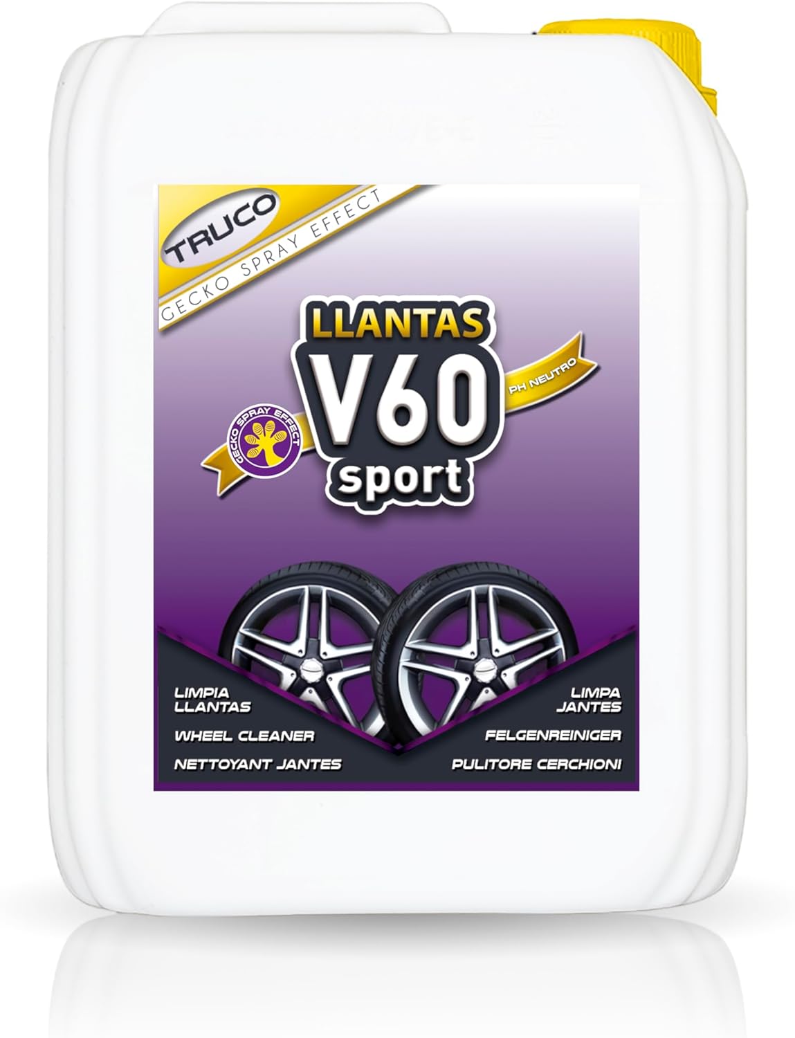 Sisbrill V60 Sport Wheel and Tire Cleaner Spray – pH Neutral Car Wheel Cleaner, Gecko Spray Effect, Safe Brake Dust Remover – Pack of 3 (33 fl oz each)