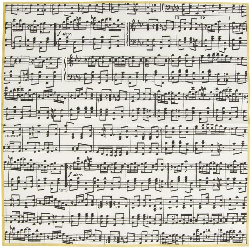 Caspari Musica Paper Luncheon Napkins - Four Packs of 20