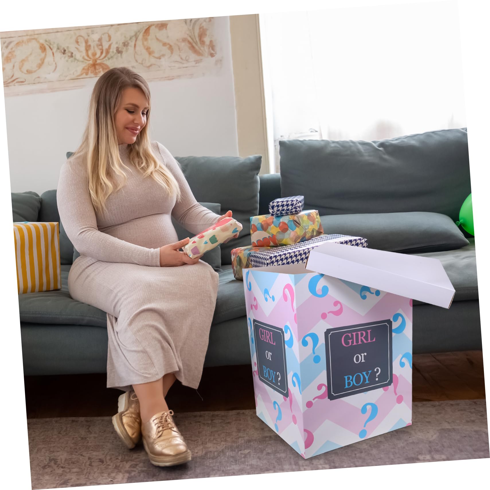 Set Per Baby Shower TOYANDONA Urna Voto Con 24 Schede Per Rivelazione Genere 16,5 Cm