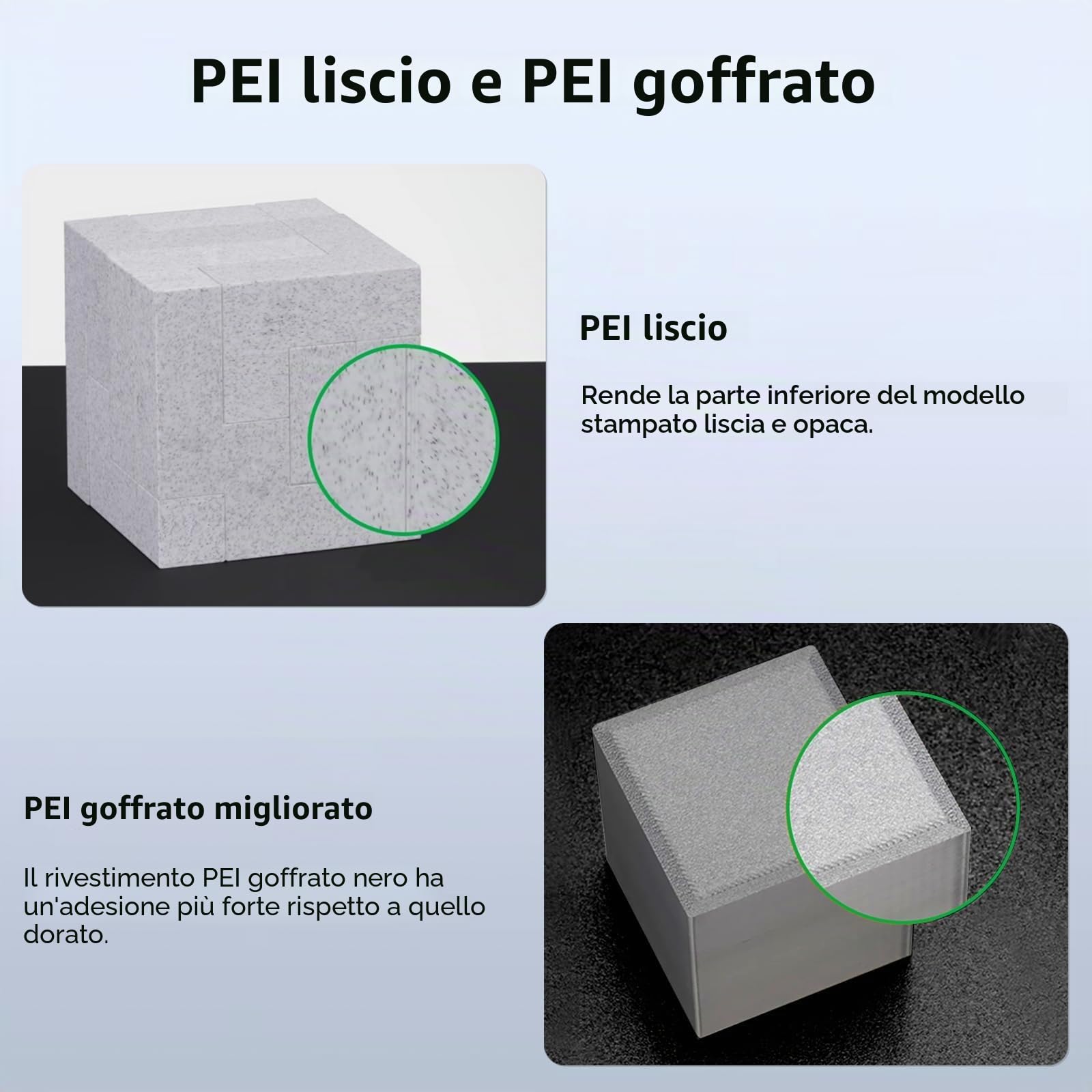 UniTak3D X2D/A1/P2S Double Sided PEI Piattaforma 257 * 257mm,Smooth+Textured Build Plate, Bed Plate Compatible with Bambu Lab X2D/A1/X1/X1C/X1E/P1P/P1S Stampanti 3D-Flexible Magnet NOT Included