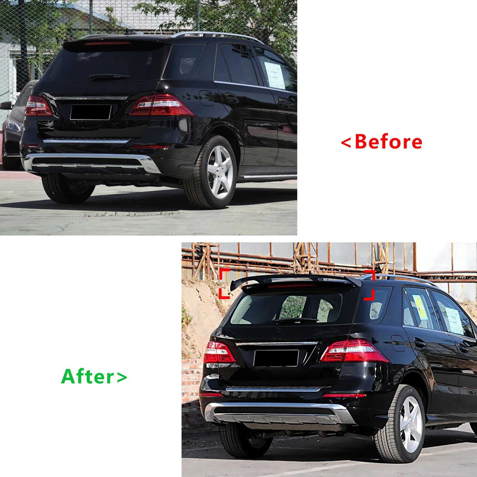 Dla M&ercedes Dla B&enz M-Class 2005-2015 Lotka Tylny Skrzydło Na Klapie Spoiler Bagażnika Akcesoria Do Modyfikacji Samochodów Spojler Tylny Trunk Wing(Unpainted)