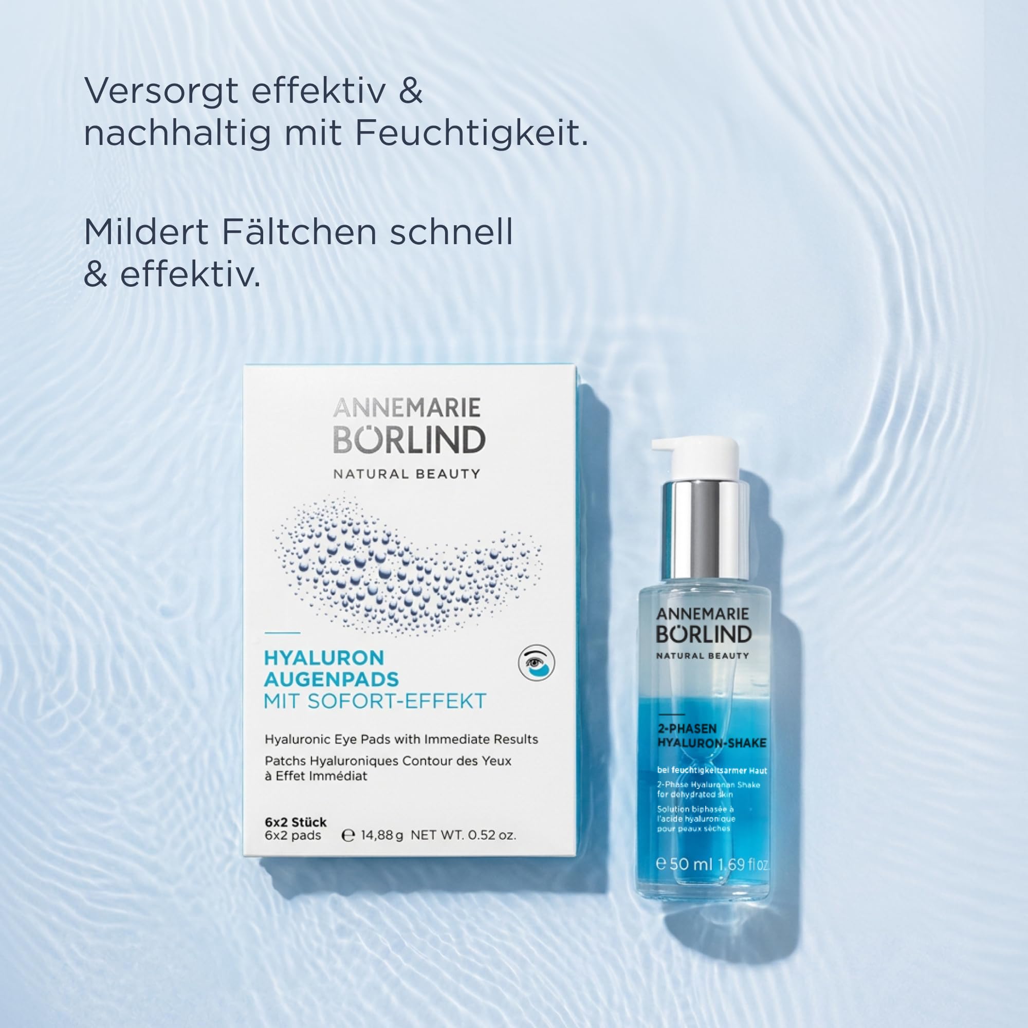 ANNEMARIE BÖRLIND Hyaluron Boost Set Hyaluronshake 50ml + Augenpads 12Stk.