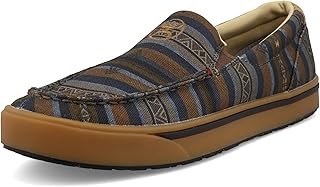 Men's Hooey Slip-On Loper, Moc Toe, Brown & Grey Serape, 11.5 W