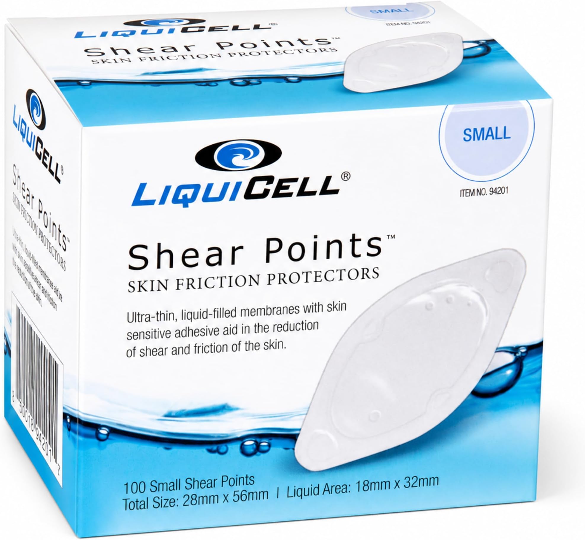 LiquiCell Shear Point Bandages, CPAP Nasal Pads, Box, 100 Bandages, Small