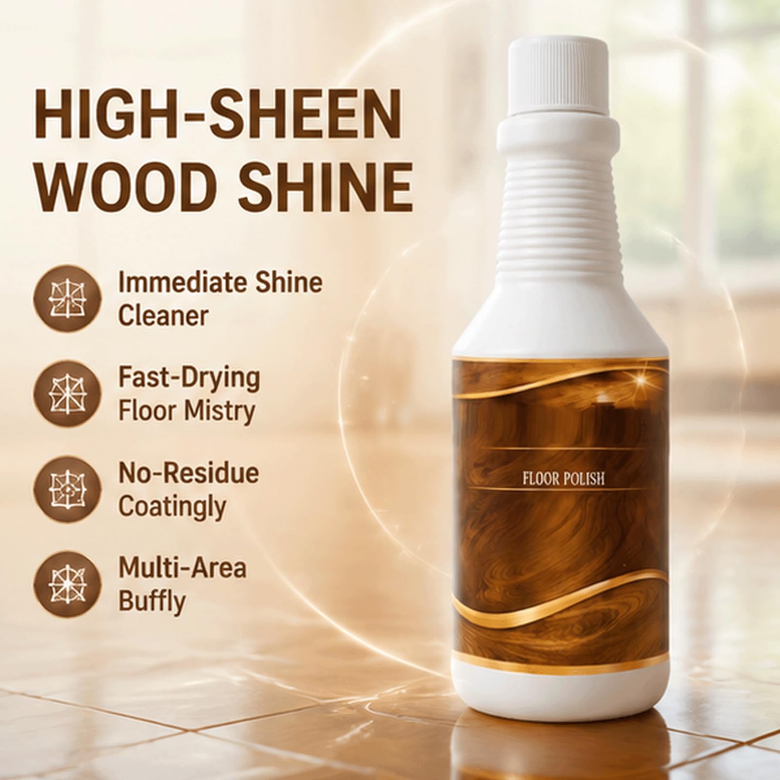 Limpiador de pisos de madera y buffly, refuerzo de brillo multiárea para madera dura,laminado y vinilo,piso de alto brillo buffly mistly, madera de secado rápido arealy buffly para muebles, (2 piezas)