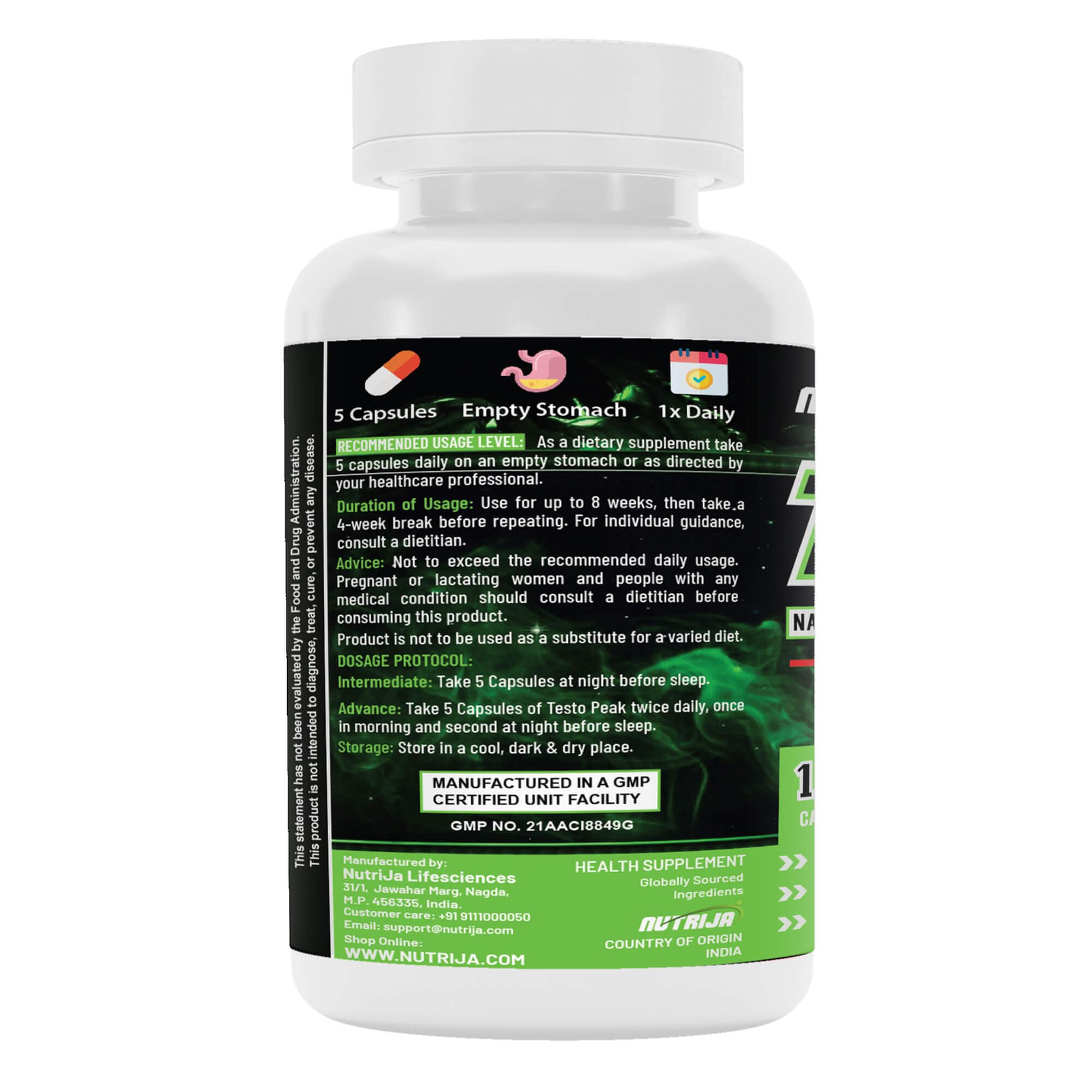 NutriJa Testo Peak 150 capsules (150 Capsules) — Amazon image 2