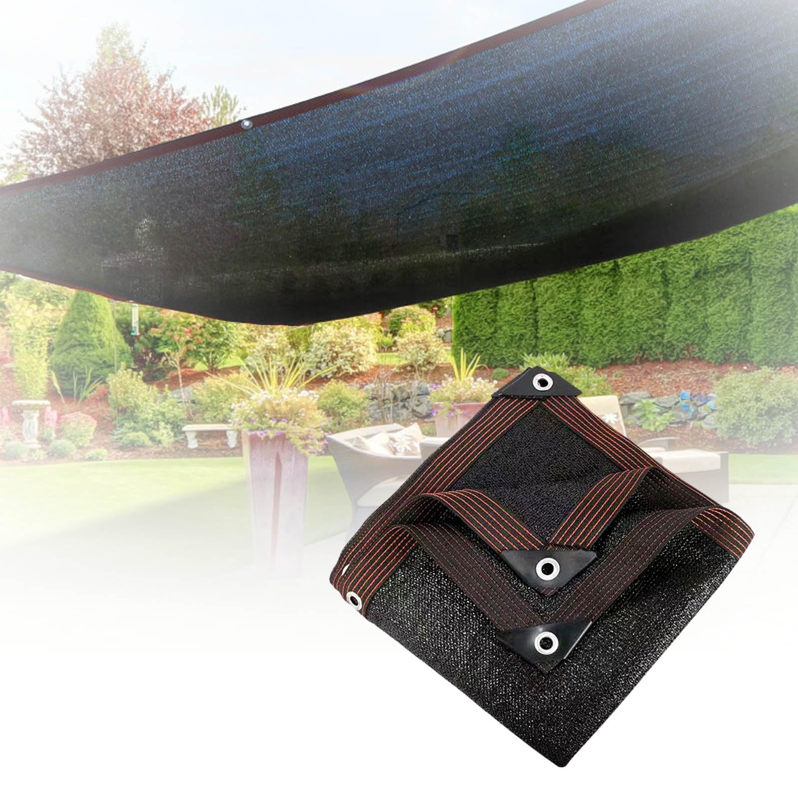 Filet solaire d'extérieur en maille 90 % d'ombrage avec œillets pour pergola, serre et protection des plantes, protection ultime contre les UV, 6,1 x 6,1 m