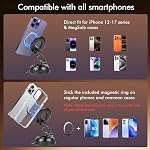 2026 Magnetic Car Phone Holder, 780° Foldable Rotation MagSafe Car Mount, Residue-Free Nano Gel, Reusable Hands-Free Cell Phone Stand, Universal Car