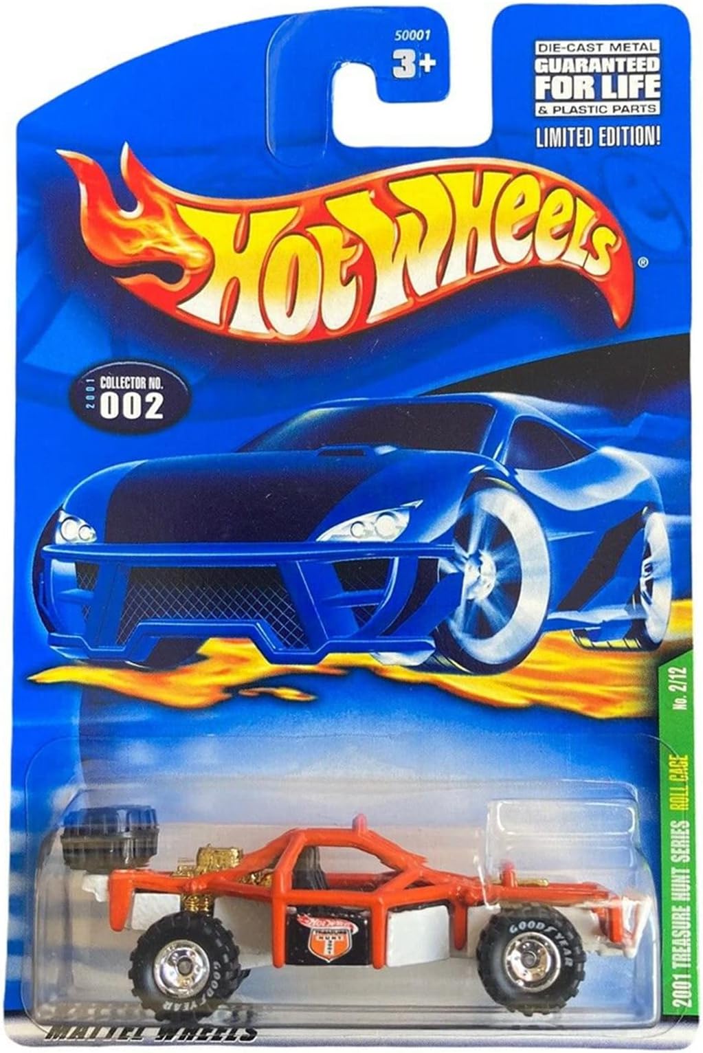 Mattel Hot Wheels 2001 Treasure Hunt 1:64 Scale Red Roll Cage 2/12 Die Cast Car #002