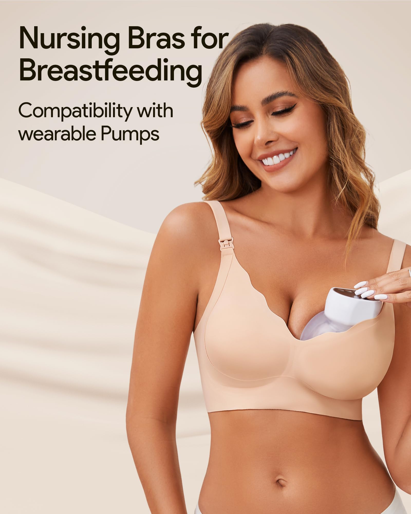 HBselect Reggiseno Allattamento Comfort Premaman Senza Cuciture Reggiseno Ondato Senza Fili Supporto Gravidanza Lift Sleep Bralette con Estensione Extra del Reggiseni per Le Donne