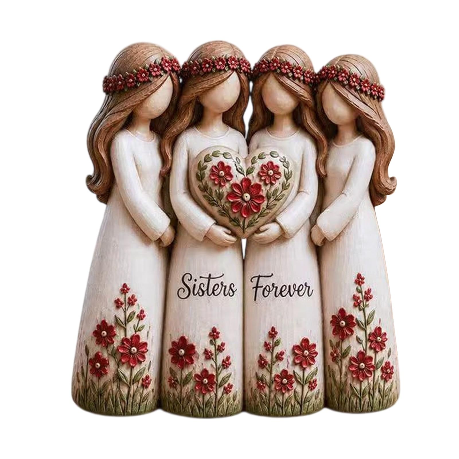 sugerou Sisterhood Statue - Resin Friendship Sculpture, Heartfelt Sister Gift Keepsake, Sisters Figurine, Cozy Home Decor Statue, Emotional Support Gift S C