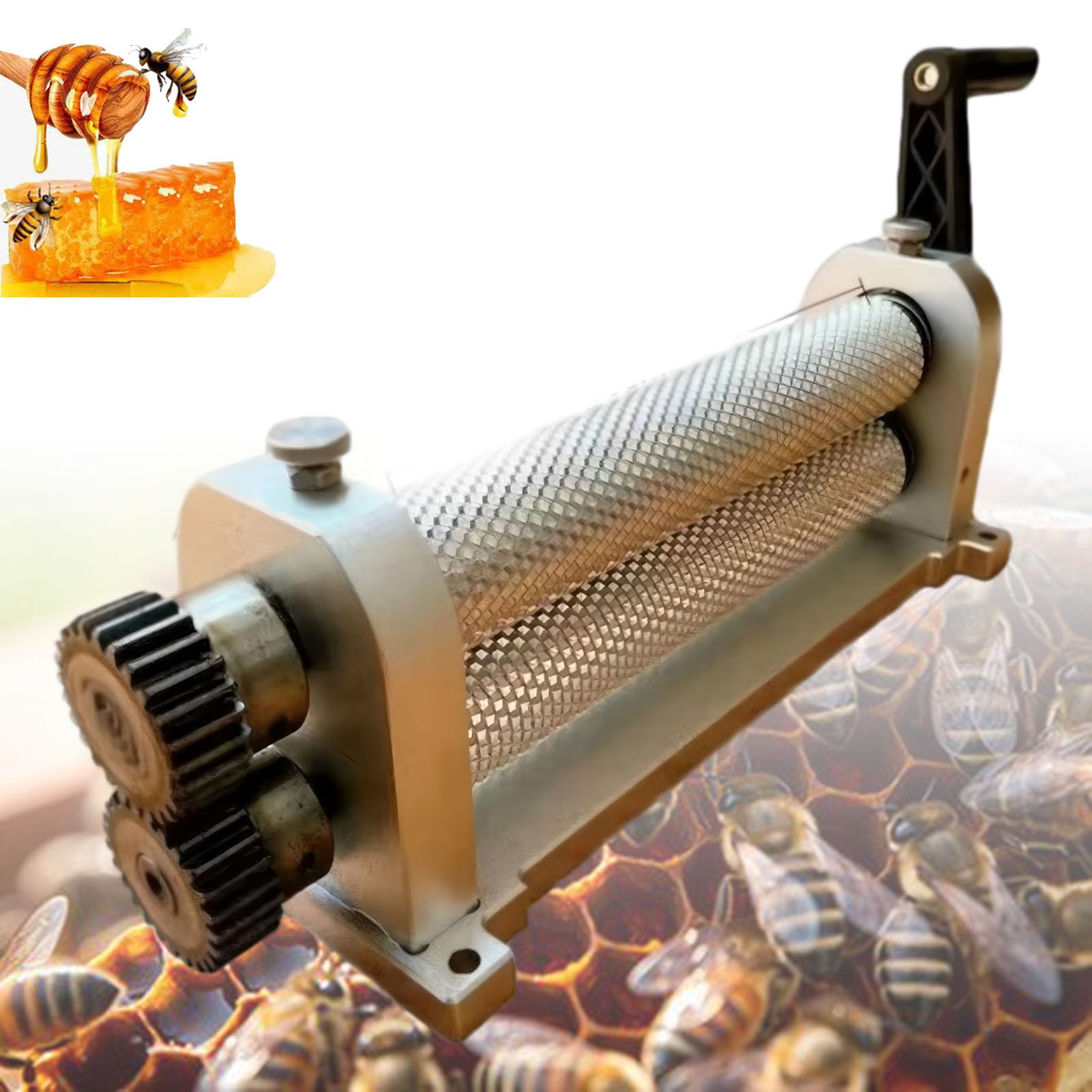 ExoticaBlend Manual Honeycomb Embossing Machine Beeswax Foundation Sheet Press Roller Machine 5.4mm